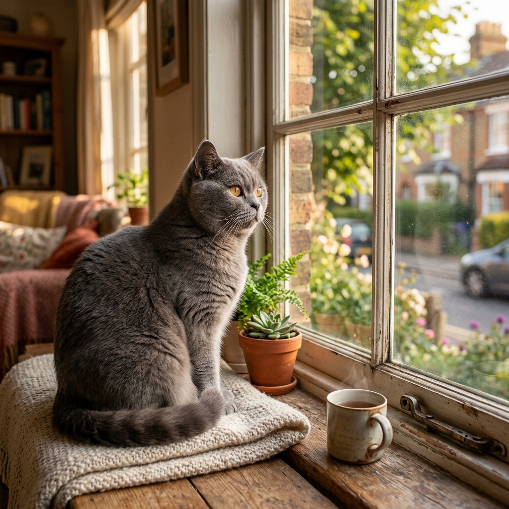 Gato Britânico na janela